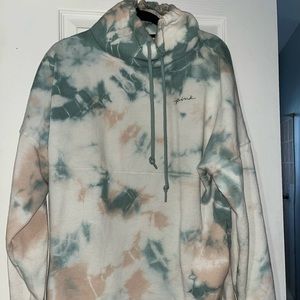 PINK Cowl Neck Tie Dye Sweater